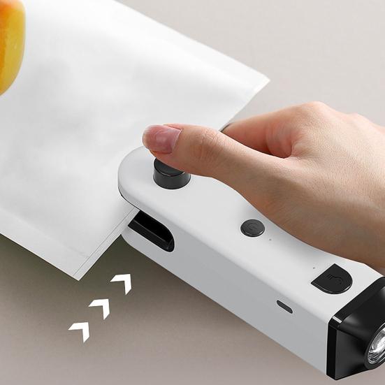 4-in-1 Mini Bag Sealer with Flashlight Bottle Opener Rechargeable Wireless Food Bag Sealer Heat Seal Machine with Cutter