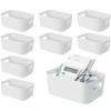 Storage Basketstorage Boxsmall Item Casewhiteplasticpolypropylene Caseset 10miscellaneous Organizationdesktop Storagewith Handlesbasketstoragesmall