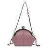 Solid Color Kiss Lock Handbag Chain Strap Large Capacity PU Leather Crossbody Bag Short Handle Clip Closure Clutch Shoulder Bag