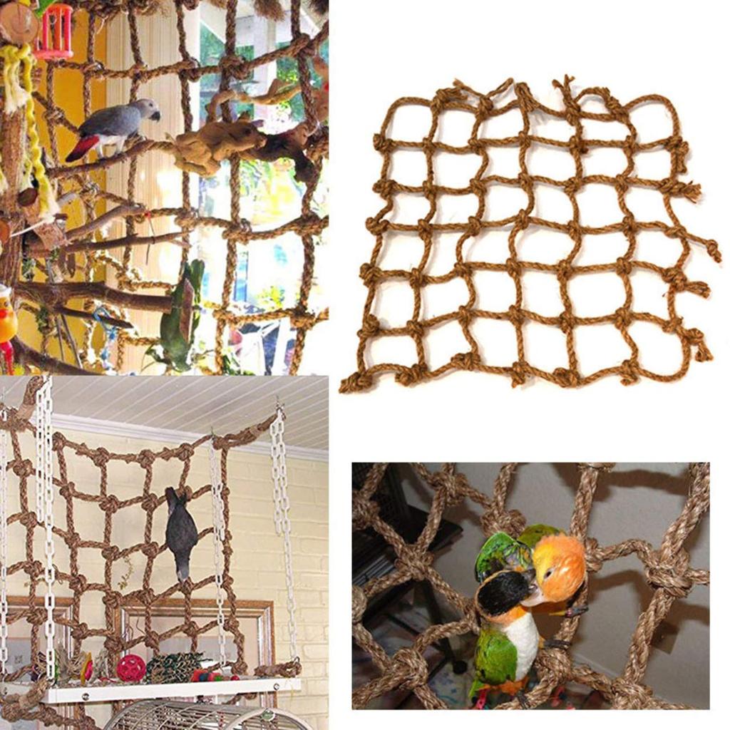 heizi Parakeet Athletic Toy Net Playground Budgie Climbing Medium Parakeet Exercise Stress Relief Sparrow Parrot x (60cm 60cm)