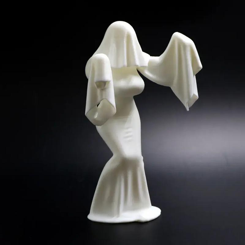 Gothic Bride Figurine 3D Printed Halloween Ghost Bride Statue 3D Printed Female Ghost Desktop Figurine Home Desktop Decoration