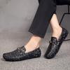 Men's Large Size Leather Loafers with Metal Buckle - New Fashion Casual Driving Shoes