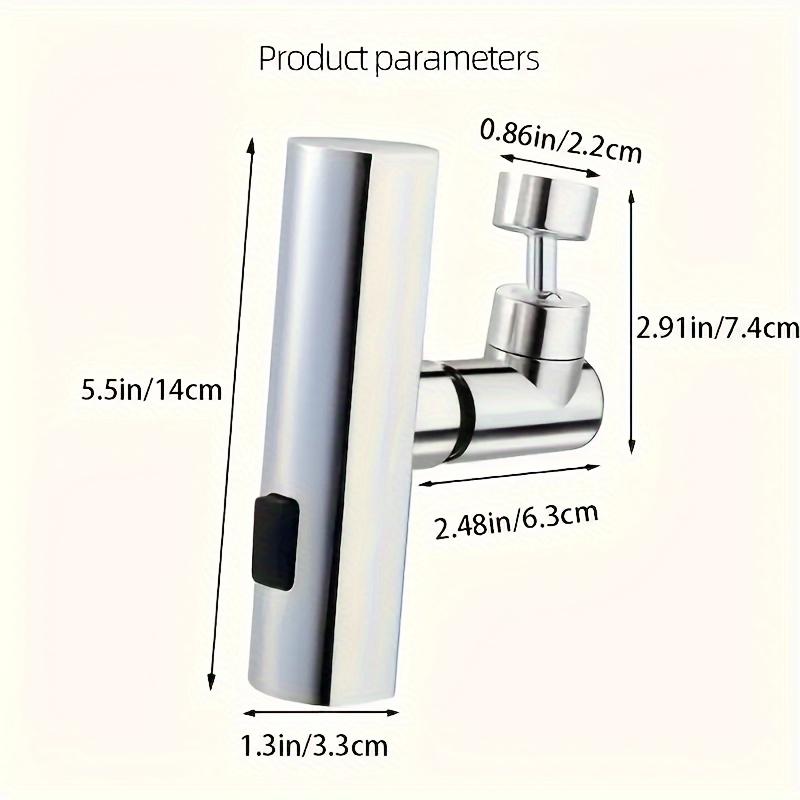 Modern Kitchen Faucet with 3-in-1 360° Rotating Waterfall Water-Saving Aerator 3 Flow Modes серебряный