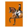 Classic Canvas Painting for Home Decor, Black Horse, Orange Horse, Racing, Wall Art, Riding Woman Pictures, Living Room