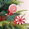 Seasonal Home Decor for Parties Christmas Lollipop Ornaments, Red White Swirl Candy Cane with Tree Spiral Ornament Bow, Artificial Props Tabletop