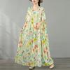 DIMANAF New 2026 Plus Size Spring Long Dress Women Summer Beach Loose Oversize Maxi Floral Print Vintage