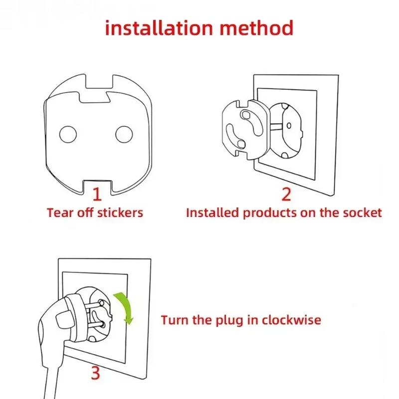 10Pcs Anti Shock EU Power Socket Safety Covers Childproof Electrical Outlet Protectors for Toddler Home Kitchen Use