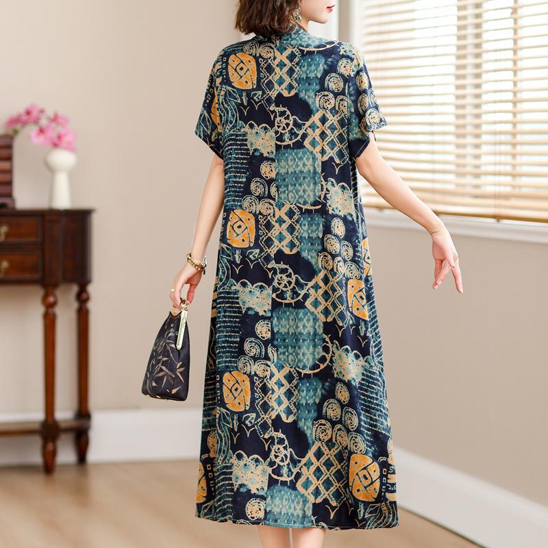 Lockere Kleider für Damen im Sommer, Übergröße, lässig, kurzärmelig, elegante Kleider für Damen, Vintage-Kleidung