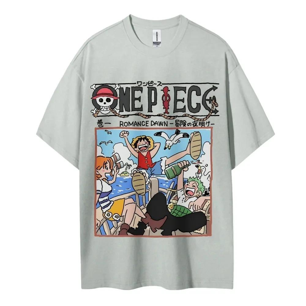 ONE PIECE Peripheral Products Men's 2026Summer Casual Oversized Tee Breathable Cotton Daily Lounging and Comic Themed Parties 
