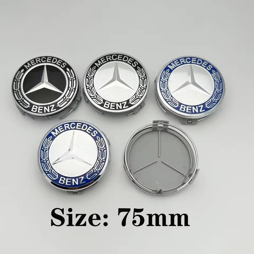 CJXO1 4pcs 75mm car wheel hub center cover replacement cover modification parts suitable for Mercedes Benz C200 C260 E260 E300L W210