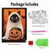 Halloween Black Cat Pumpkin Pearl Painting Art Full Pearl Handmade Diy Home Decorations