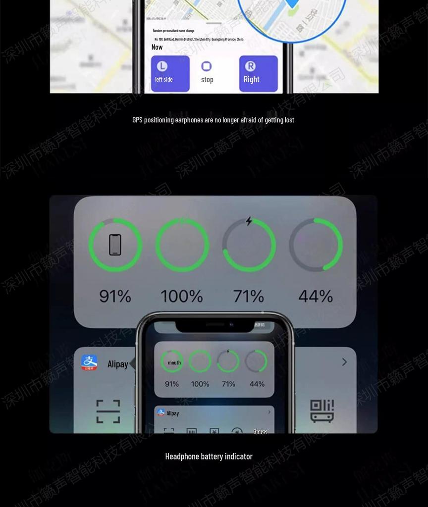 Huaqiangbei 2025 Noise-Cancelling Wireless Bluetooth Headphones for Apple & Android, Long Battery Life