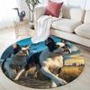 Boston Terrier Oil Painting Pattern Round rug,Carpet Rug for Living Room Bedroom  Playroom ,Non-slip Floor Mat,Holiday Gifts and Birthday Gifts.