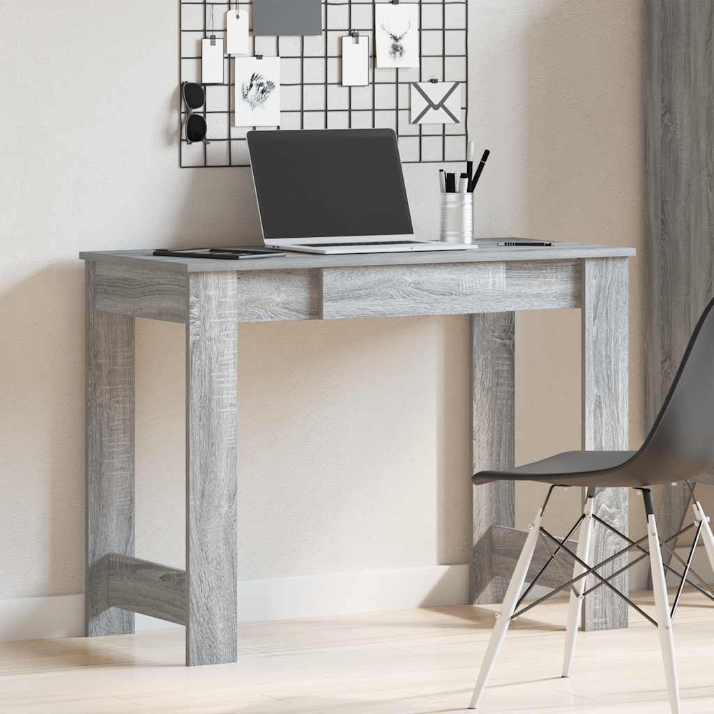 Desk, Sonoma Grey Oak, 100X45X75 Cm, Wood-Based Material