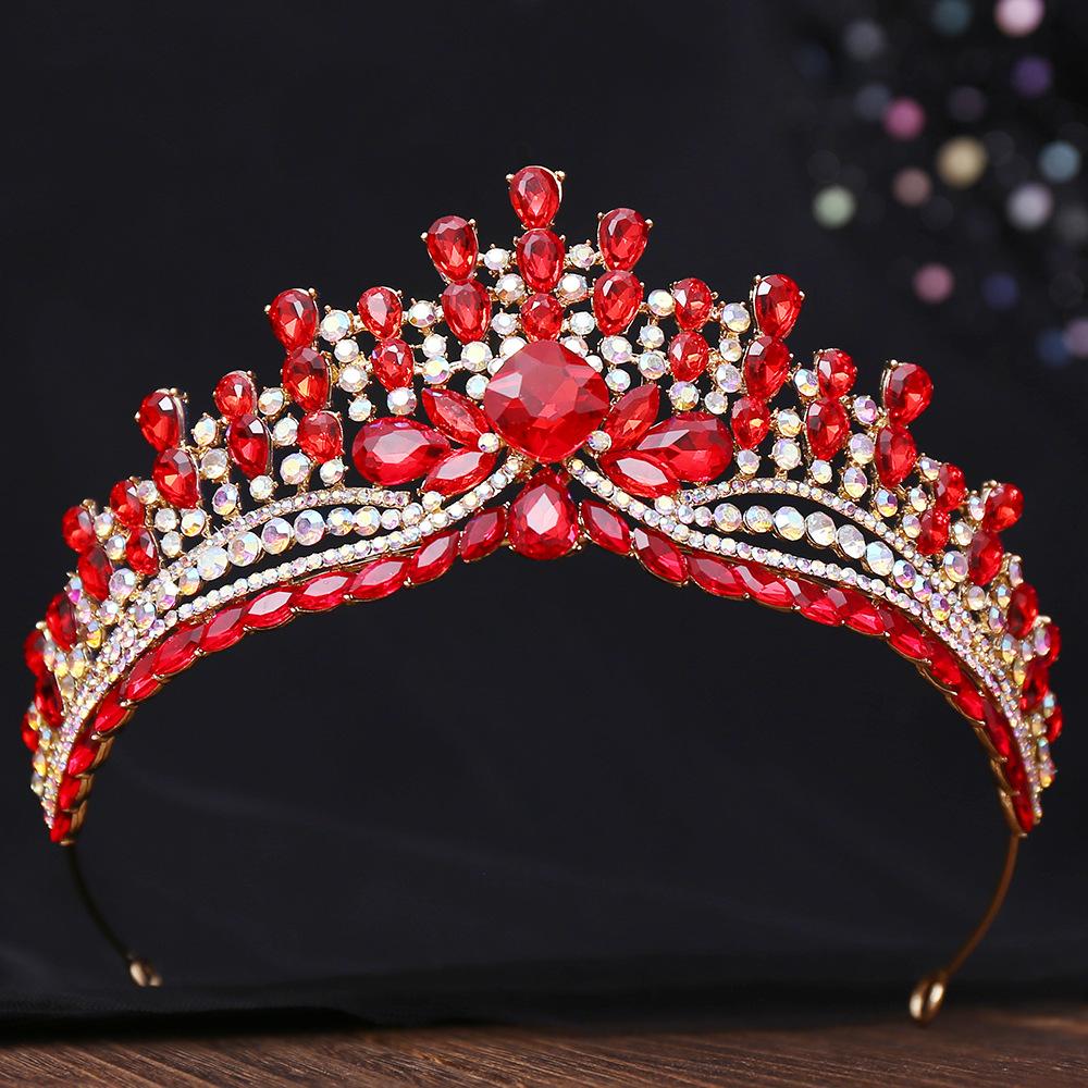 DIEZI Korean Luxury AB Crystal Crown For Women Girls Wedding Baroque Bride Queen Bridal Tiaras Hair Accessories Gift Headbands