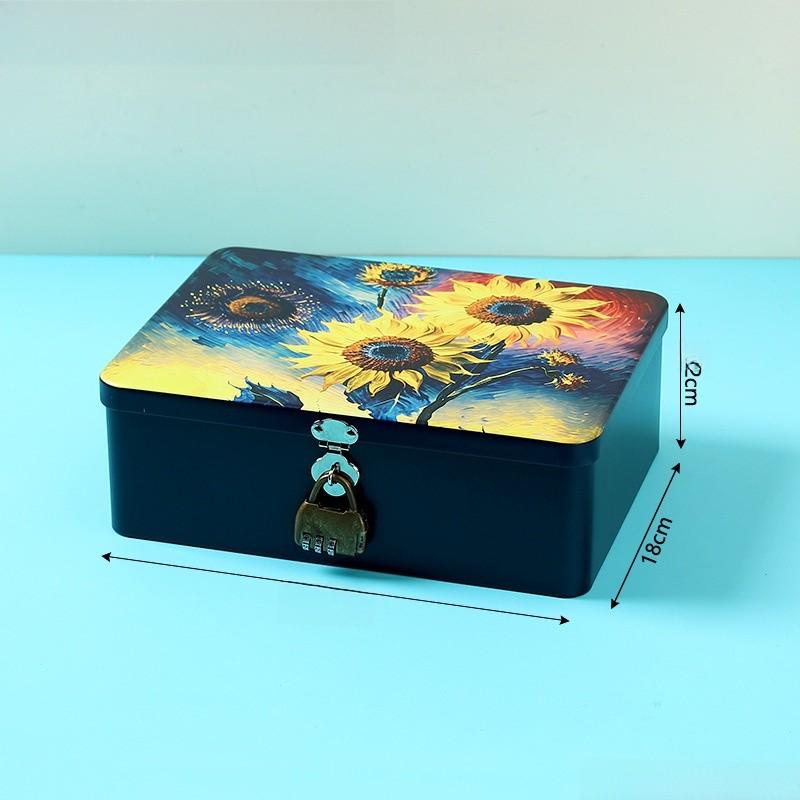 Cartoon Iron Pattern Box For Desk Drawer And Home Office Decoration Storage