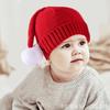 Herbst und Winter neue Kinder-Weihnachtsmützen, Jungen und Mädchen Eltern-Kind warme Strickmützen, niedliche Wollmützen mit Bommel