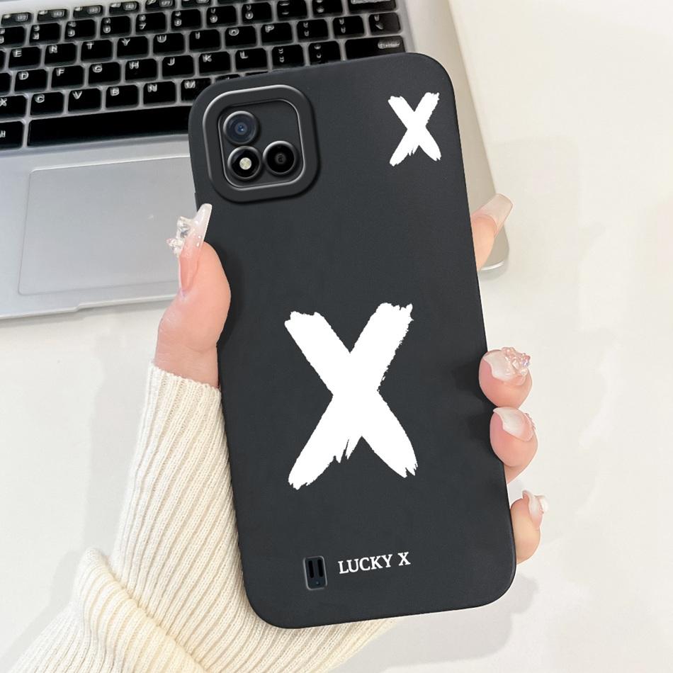 For Realme C11 (2021) Lucky Initial Letter Phone Case For Realme C11 2021 2020 RMX3231 RMX2185 Soft Silicone Shockproof Cases