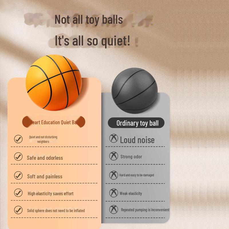 Kids' Silent PU Basketball - Elastic Indoor Leather Ball Toy