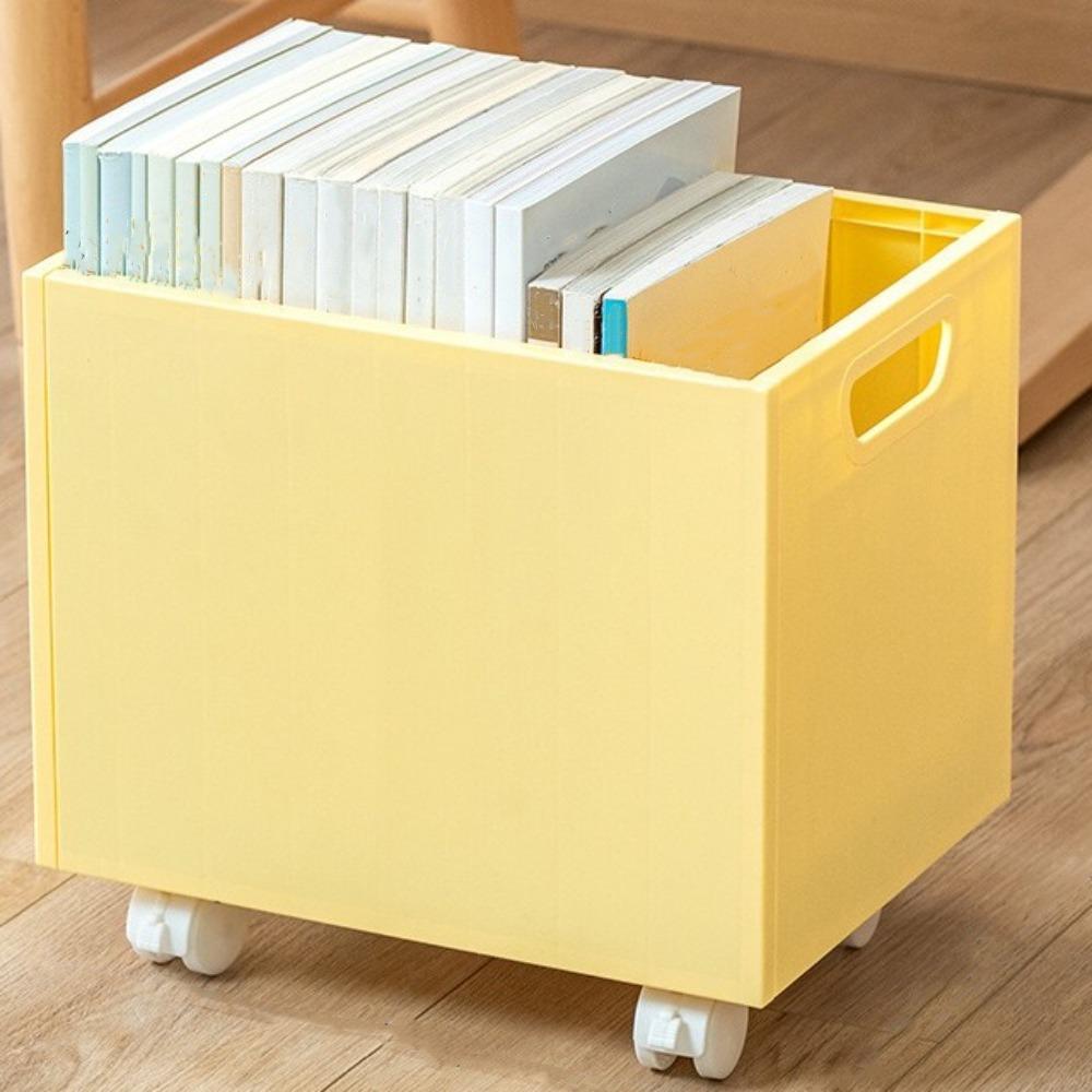 with Pulley Wheels Book Sorting Box Stackable Storage Organizer Clothes Storage Box  Student Desk