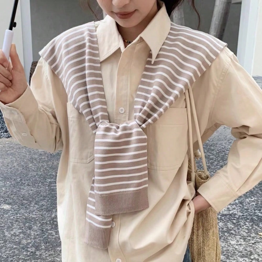 Air Conditioning Shawl Women's Simple Korean Version Decorative Knitted Four-season Vest Neck Protector