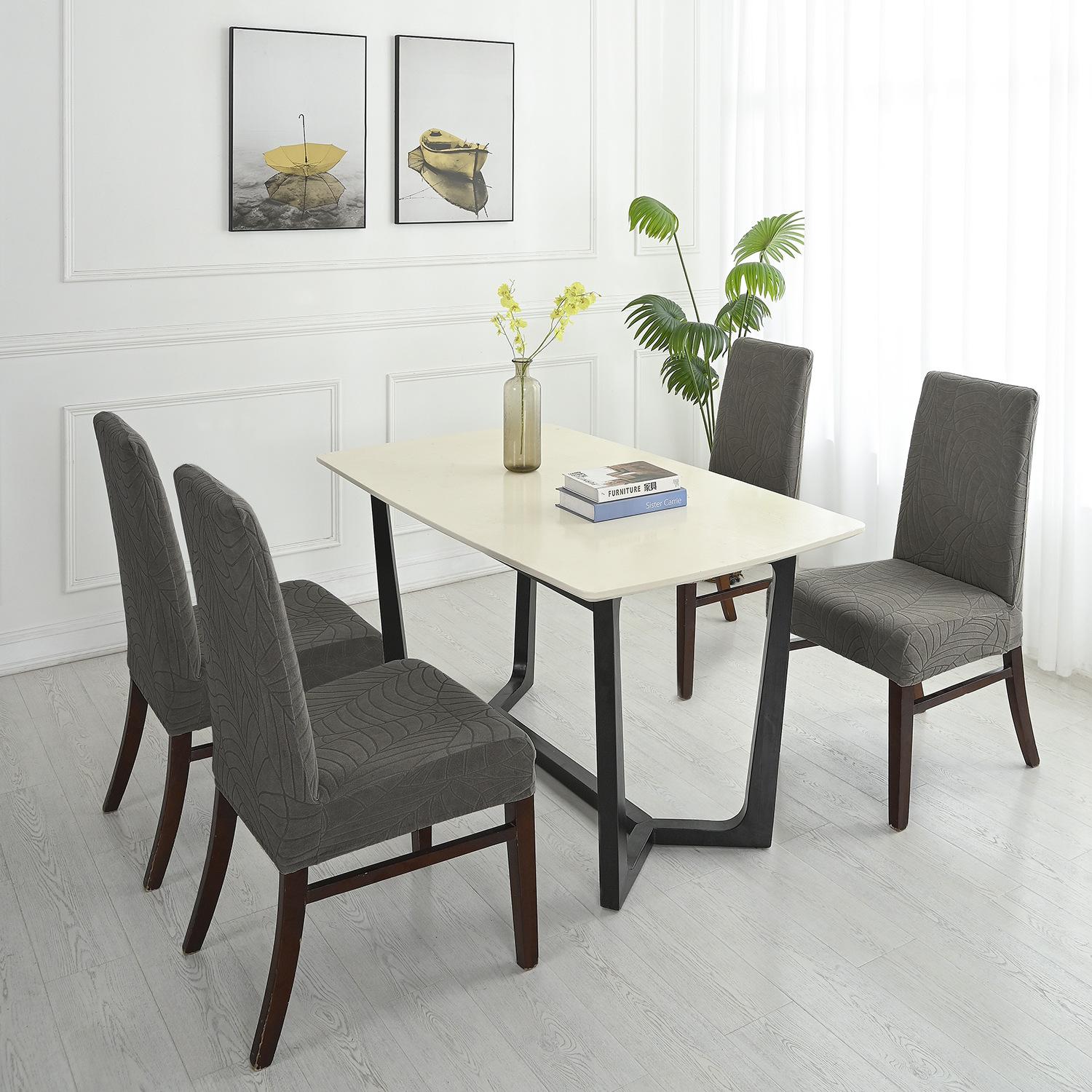 

Waterproof Leaves Jacquard Home Chair Cover Catering Hotel Chair Cover Half Chair Cover 45*38cm