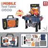 Large 2-In-1 Kids Tool Bench Set With Saw Screw Miter Pretend Play Construction Workbench Toys Education Plaything For Young Boys & Girls