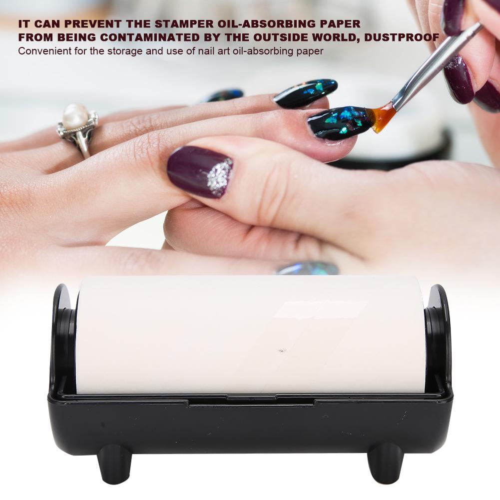 Tampon à ongles, feuille de papier absorbant l'huile, outil de suppression de motifs, outil de manucure(Noir )