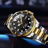 OLEVS Men's Mechanical Watch Automatic Manual Winding Arm Clock Waterproof Luminous Date Stainless Steel Present Watch for man Black