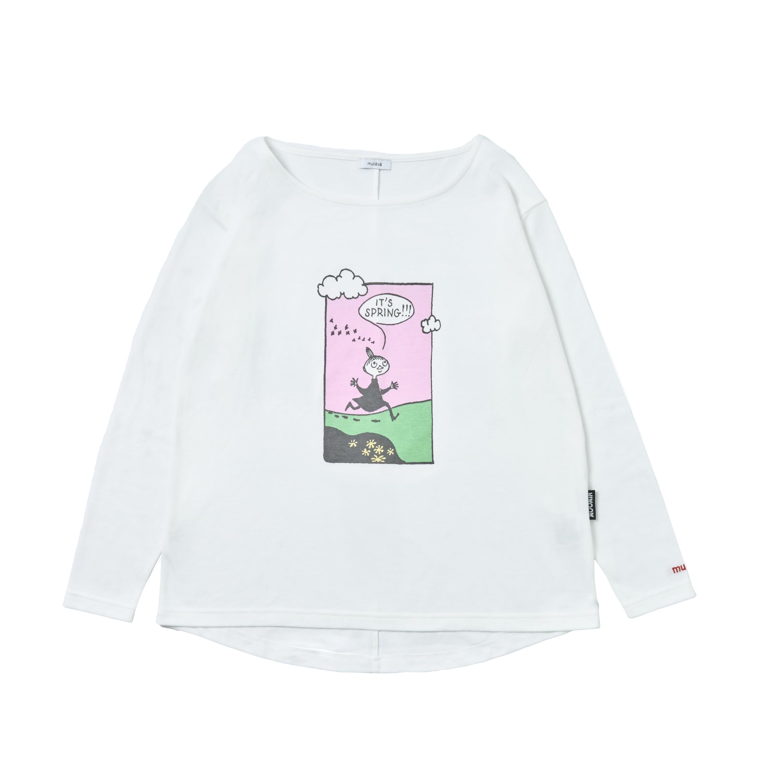 

Расслабляющая одежда с длинным рукавом, охлаждающая и с материалом Xylitol x [mucävä] [Коллаборация с Муми-троллями] Футболка для ношения/восстановления, влагоотводящая, быстросохнущая, белый