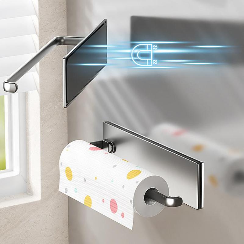 Porta-fazzoletti adesivo magnetico da parete con pellicola trasparente, facile installazione magnetica, adatto per cucina, bagno