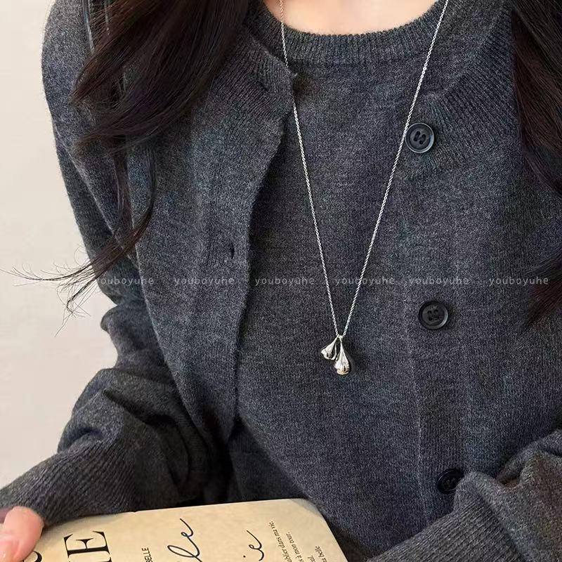 S925 Sterling Silver Zirconia Diamond Necklace for Women - Light Luxury Korean Style Clavicle Chain, Cute & High-End Fashion Accessory
