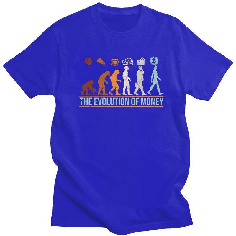 Custom Classic Evolution Of Money Bitcoin T Shirt Men BTC Crypto Coins Tshirt Streetwear Tee Tops Pure Cotton Oversized Tshirt