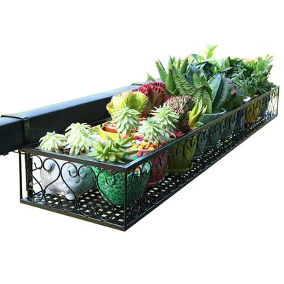 Cestino per ringhiera per fiori da appendere in ferro con ganci per fioriera da balcone, supporto per esterno