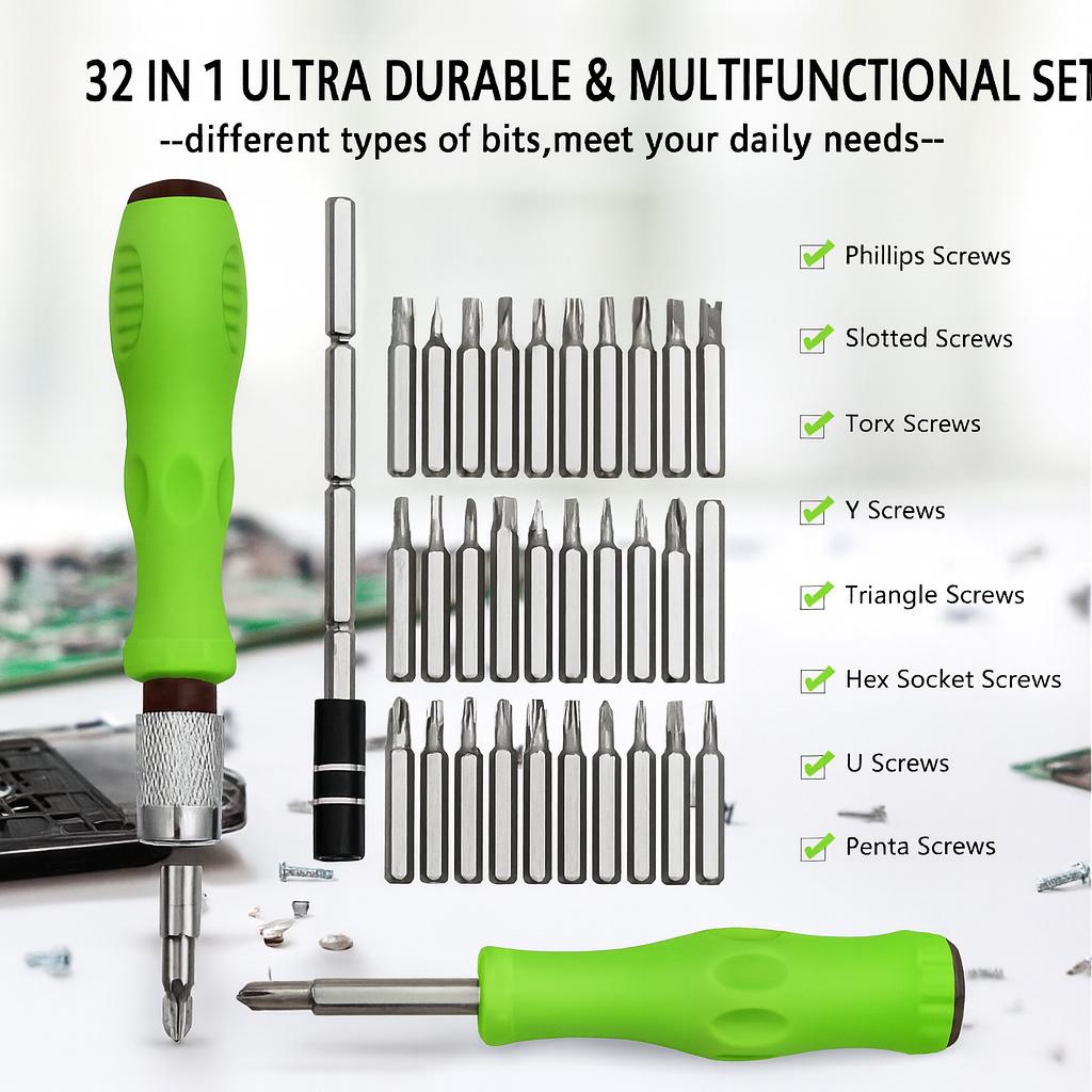 32 In 1 Magnetic Screwdriver Set, Precision Multifunction Repair Tool Kit for Phone, Laptop, Watch, Portable Mini Torx Bit Set