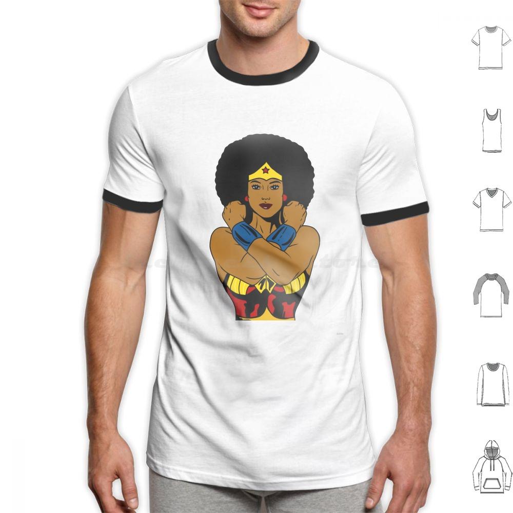 Strong Black Superhero Woman Afro Melanin T Shirt 6xl Cotton Cool Tee African American Africa Afro American Superhero Black