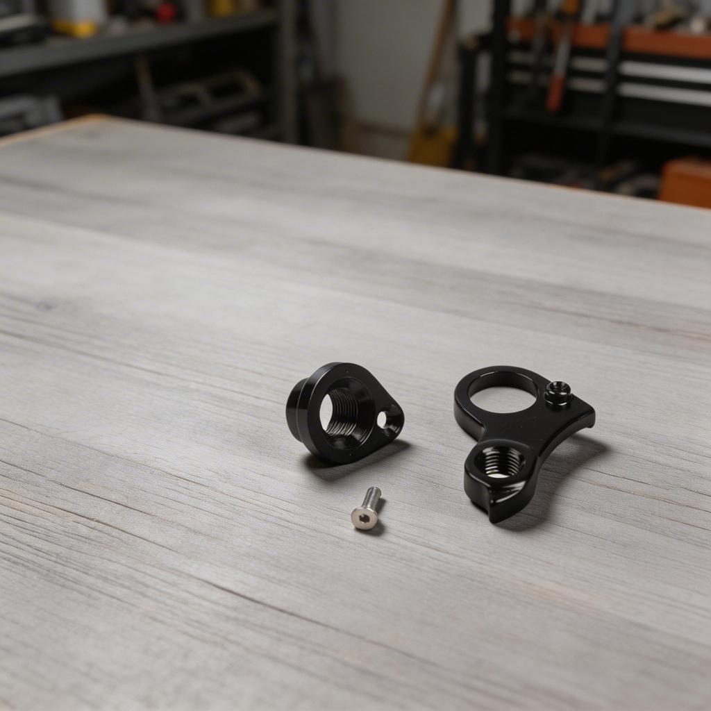 Schwarze Oberfläche CNC-Aluminium Schaltauge Hinterradschaltauge Steckachse Schaltauge