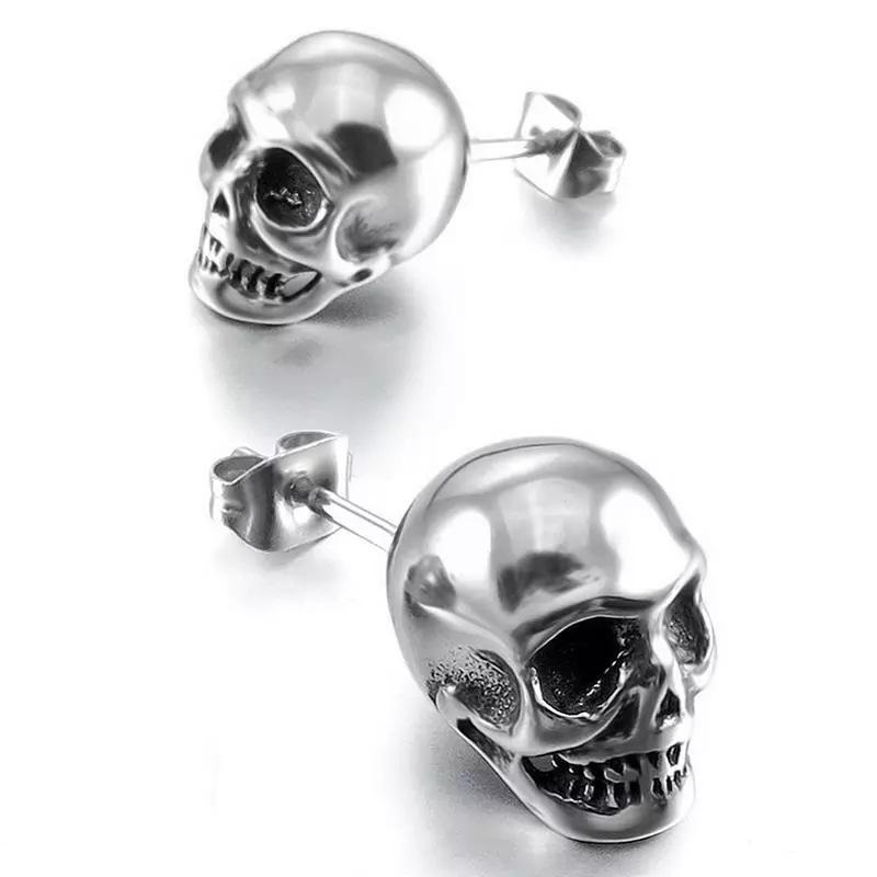 Personalized Skull Stud Earrings Ghost Stud Earrings Hip Hop Halloween Retro Dark Style Men's and Women's Earrings