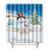 Christmas Home Shower Curtain Polyester Cloth Four-Piece Toilet Floor Mat Bathroom Non-Slip Door Mat Bedroom Carpet
