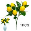 Lifelike Lemon Branch Farmhouse with Green Leaf Vivid Lemon Plant Bouquet for Indoor Outdoor Table Vase Party Garden Porch