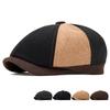 Color Matching Retro Octagonal Cap Men's Autumn Winter Classic Woolen Beret British Peaked Cap Newsboy Cap