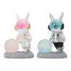 Resin Space Rabbit Phone Holder Decorative Cute for Car Dashboard Decoration