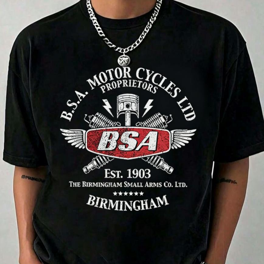 2026 Mens Oversized T Shirt Retro Motorcycle Machinery Graphic Print Short Sleeve Cotton Unisex Tee