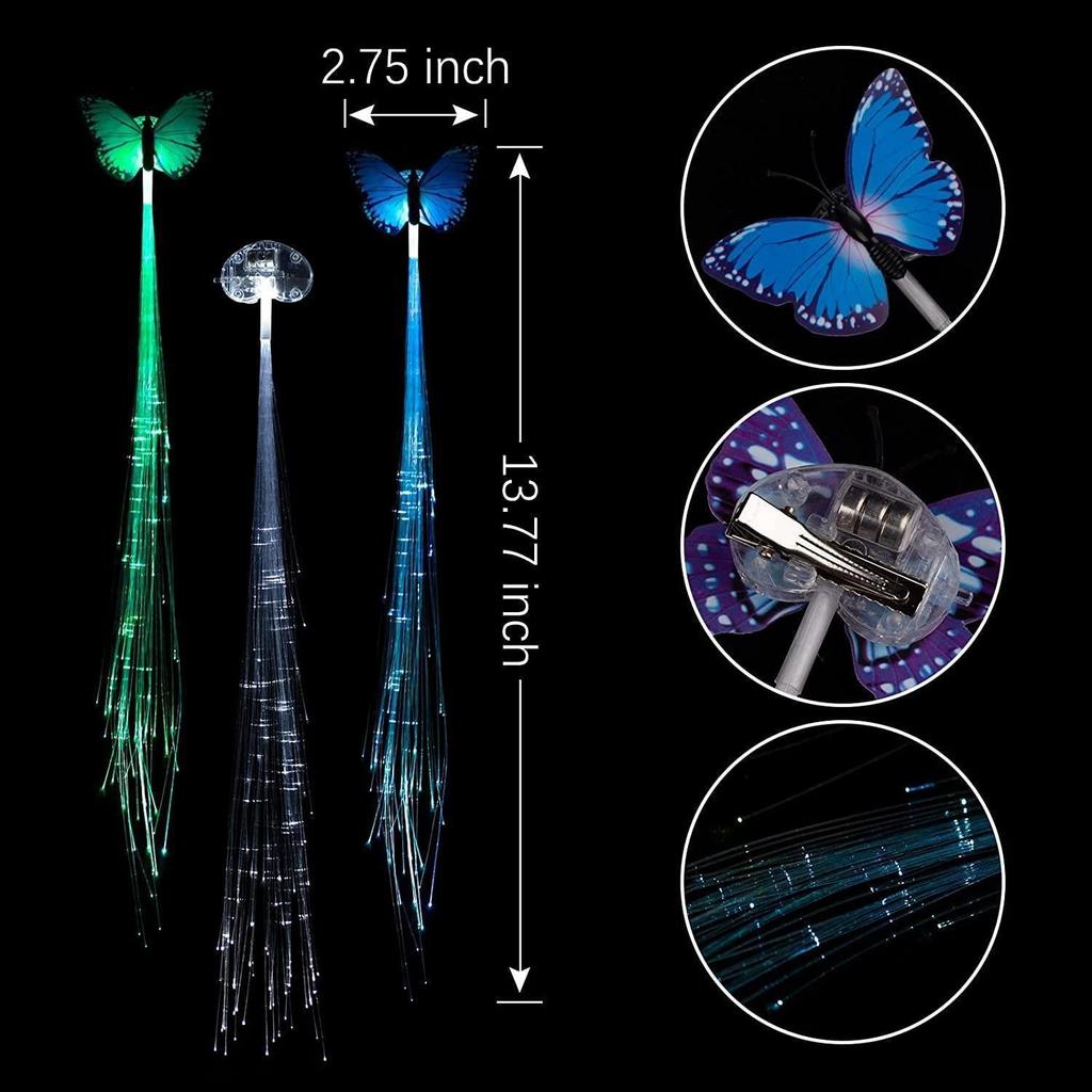 5PCS Flashing LED Light Up Toys LED Hair Lights Flashing Light Up Toys Barrettes for Party Bar Dancing Hairpin Light Up Hair