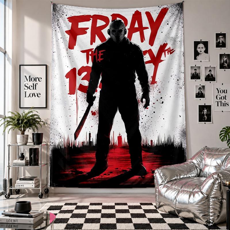 Wall TapestryFriday the 13th Jason Voorhees Art Hanging Cloth Decorative Background Cover for Room Decoration