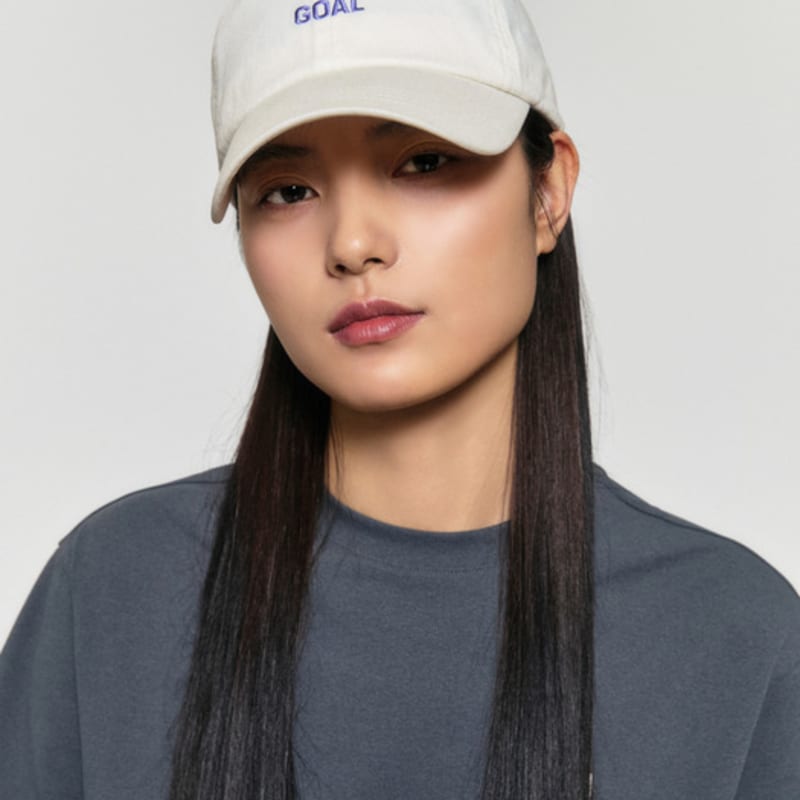 GOALSTUDIO GOAL EMBROIDERY BALL CAP-OFF WHITE