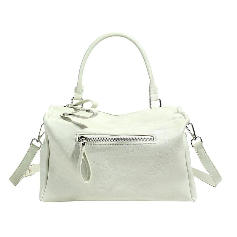 

Color Solid Soft Women Satchel Stitch Design Inner Pocket Life Style Bags Travel