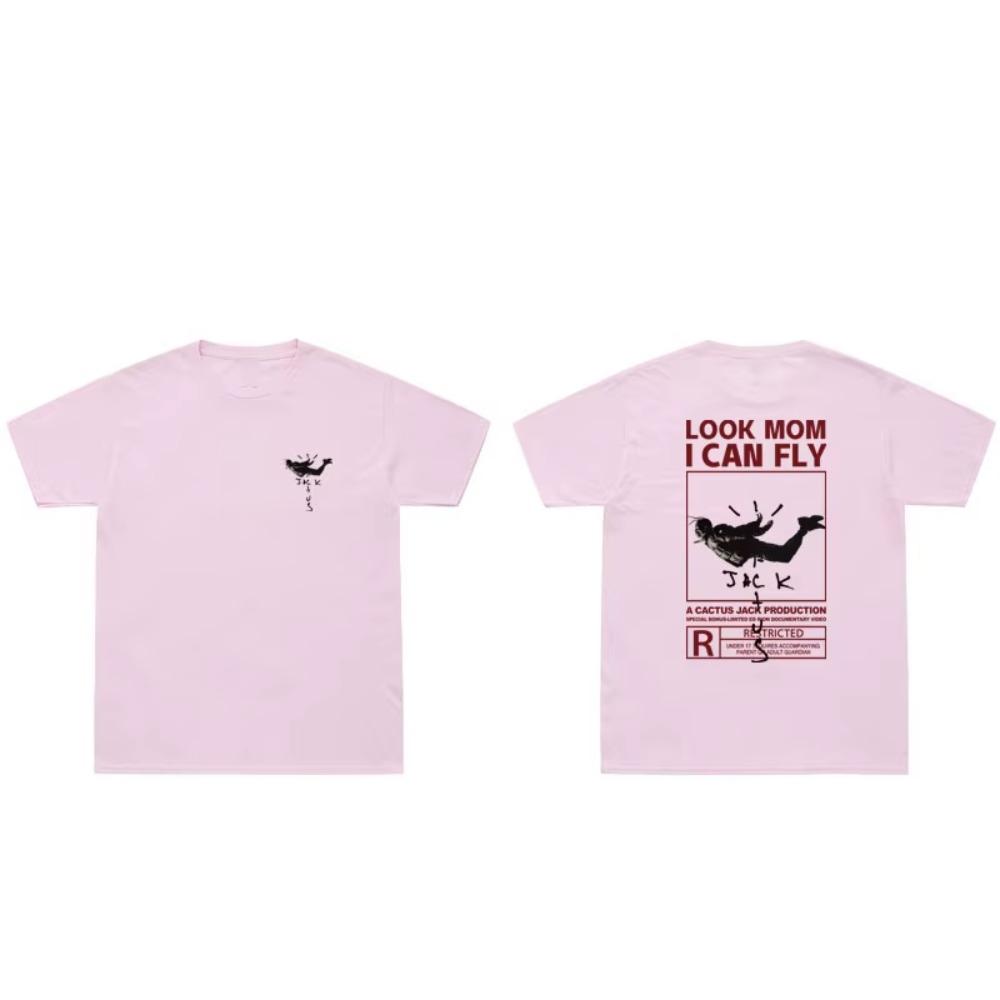 

New Arrival Summer T-Shirt LOOK MOM I CAN FLY Funny Print T Shirt Men Women Cactus Jack Swag Hip Hop Streetwear Top S