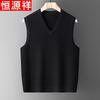 Men's V-Neck 100% Wool Knitted Vest