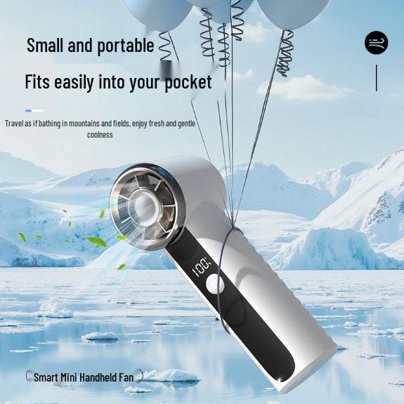 High-Speed Portable Mini Fan with LED Display - Lightweight, Strong Wind, Ideal for Camping